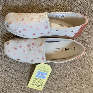 TOMS Canvas Espadrilles Pale blush w/metallic dots